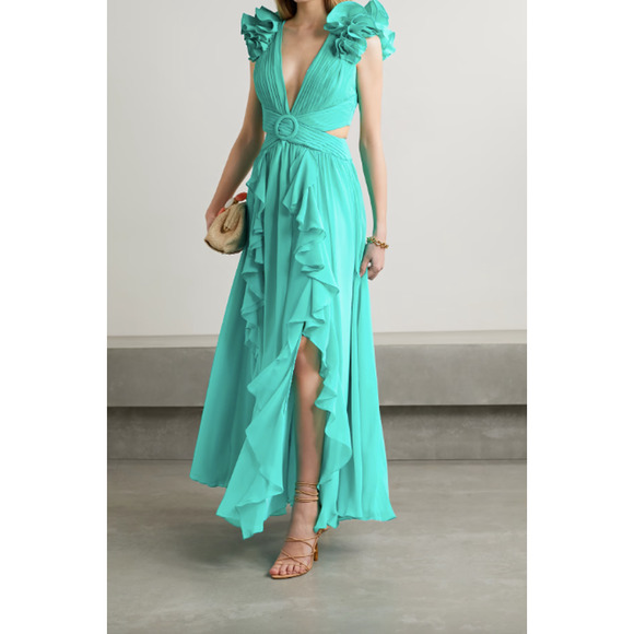 PatBo Cyan Flutter Sleeve Maxi Dress - Picture 9 of 16